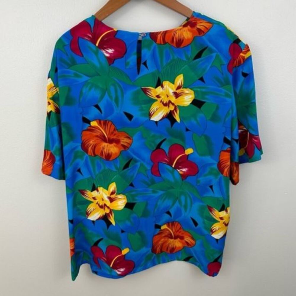 TanJay Two Piece Set Floral Short Sleeve & Button-Up Size 18 Hawaiian Vacation - Picture 4 of 12